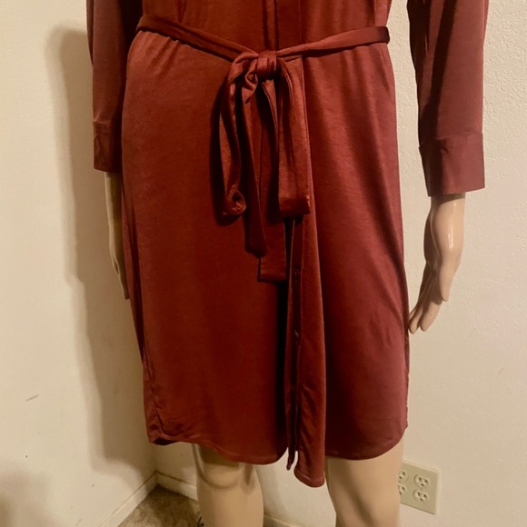 L'AGENCE ADDISON SHIRTDRESS RUST COLOR SZ S - Picture 5 of 6
